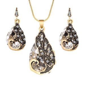 Bohemian 18K Gold-plated Crystal Jewelry (White)